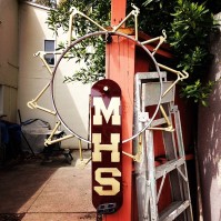 Mission High School Bike Club sign, student-made.